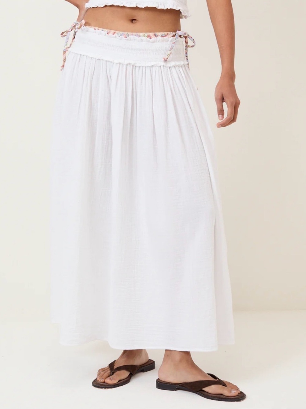 White High Waist Midi Skirt